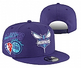 Hornets Team Logo Purple 75th Anniversary Adjustable Hat YD,baseball caps,new era cap wholesale,wholesale hats